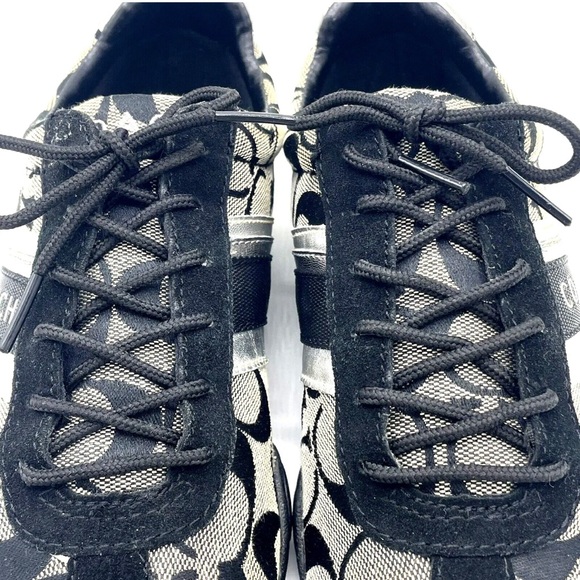 COACH Women's Jayme Signature Black and Silver Canvas Athletic Shoes USA Size 7M - Picture 10 of 16